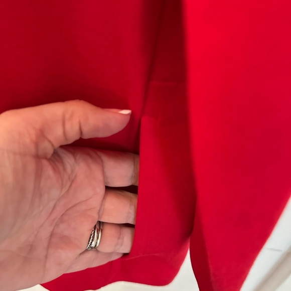 LL BEAN 100% Supina Pima Red cotton woman pocketed plus size open cardigan 1X - Picture 9 of 10